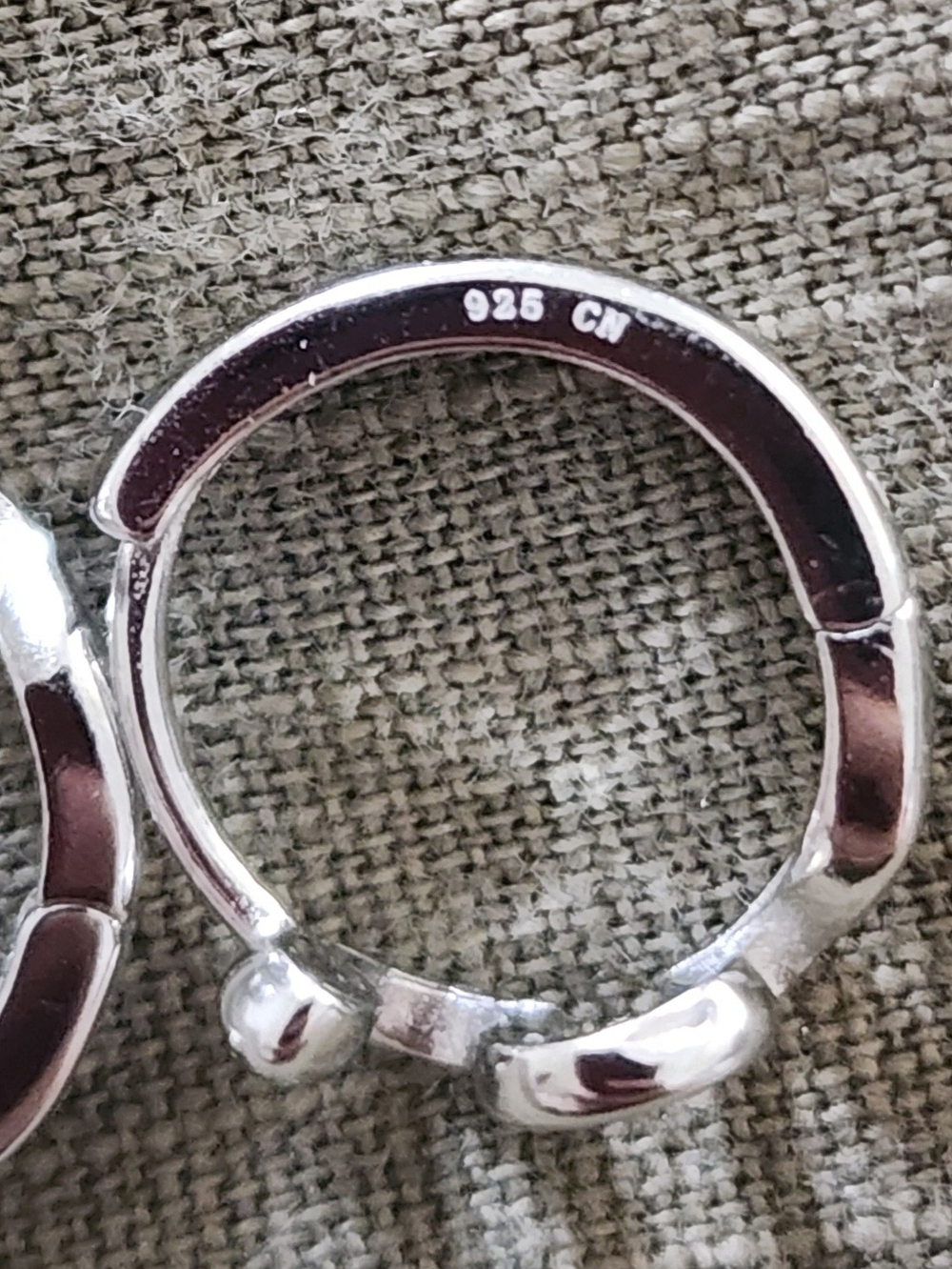 925 Sterling Silver Snake Huggie-Hoop Earrings - Sculptural Serpentine Design - Picture 9 of 12